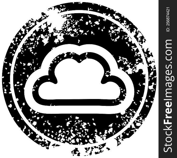 simple cloud distressed icon symbol