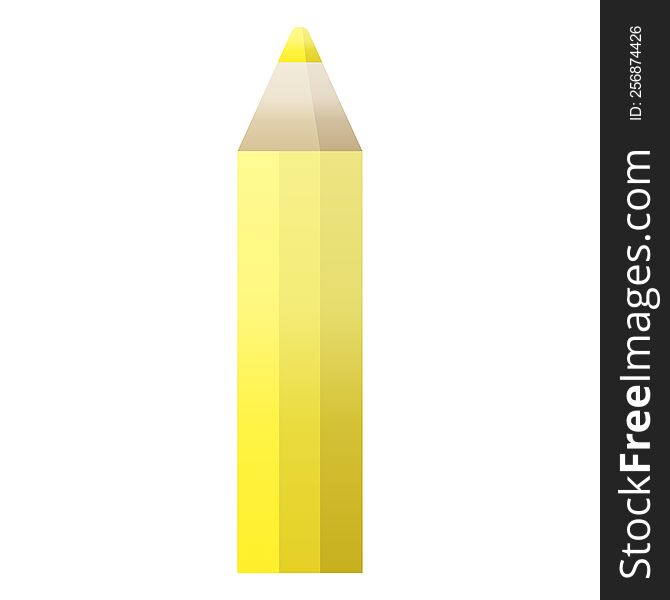 yellow coloring pencil graphic vector illustration icon. yellow coloring pencil graphic vector illustration icon
