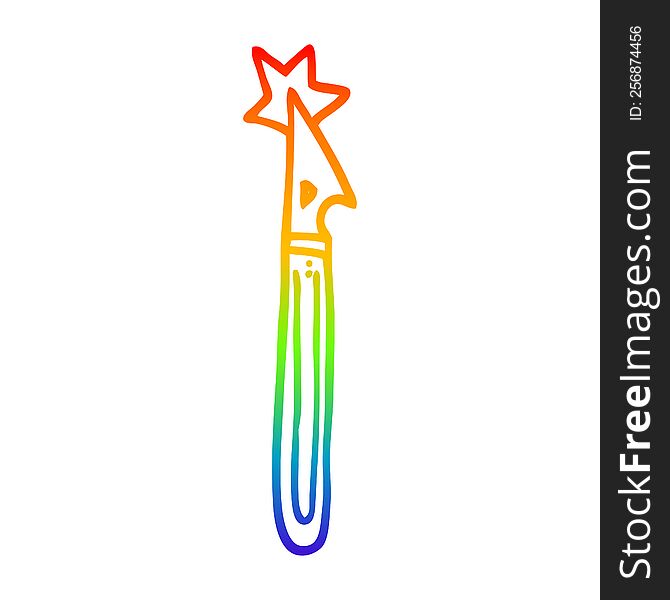 rainbow gradient line drawing cartoon craft knife