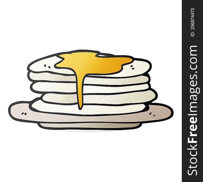 freehand drawn cartoon stack of pancakes