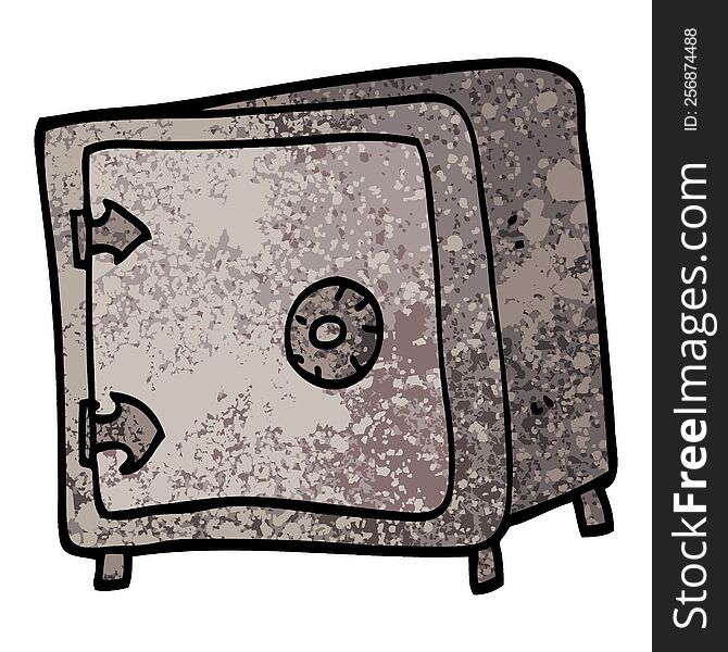 grunge textured illustration cartoon old safe