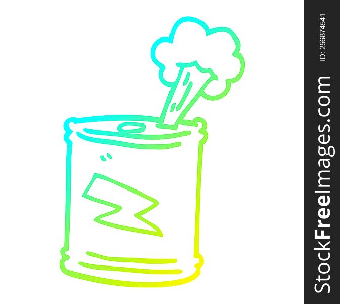 Cold Gradient Line Drawing Cartoon Fizzy Drinks Can