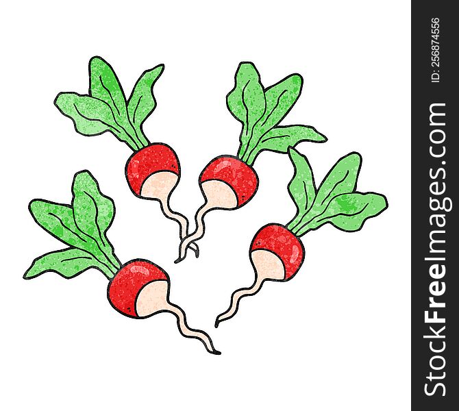 freehand drawn texture cartoon radishes