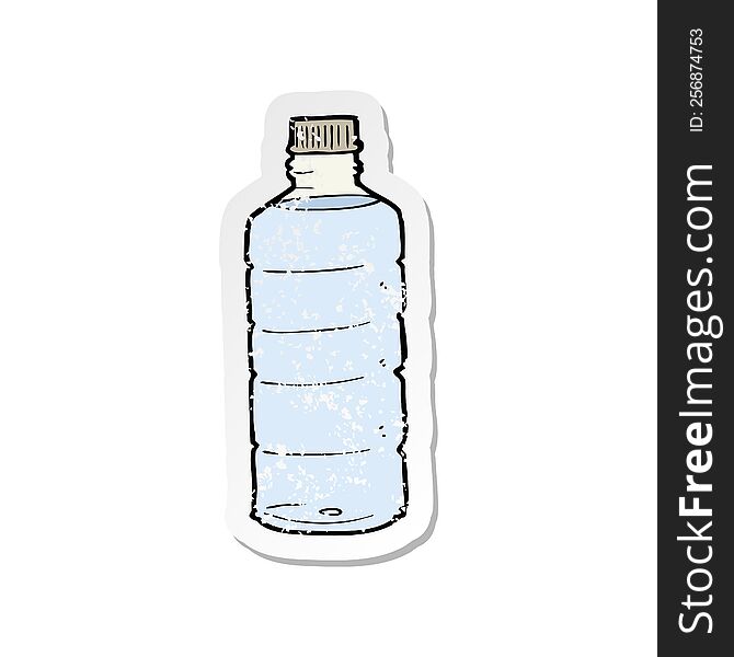 retro distressed sticker of a cartoon water bottle