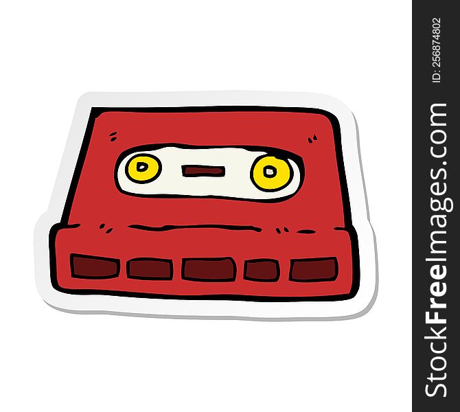 Sticker Of A Cartoon Cassette Tape