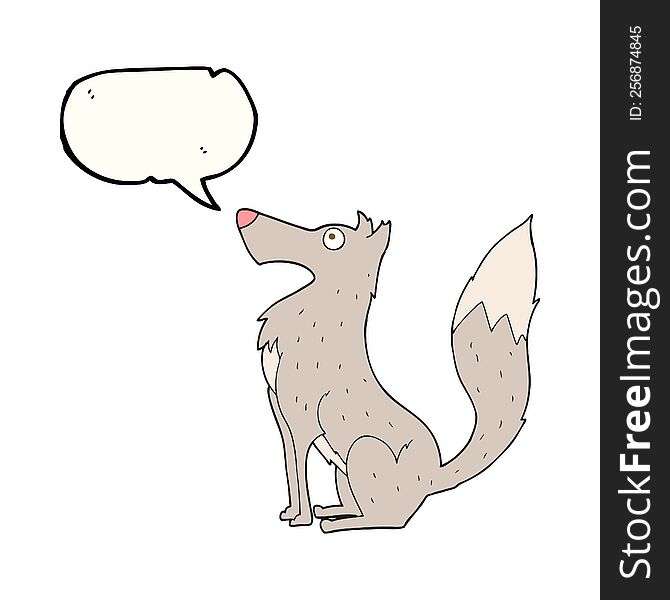 Speech Bubble Cartoon Wolf