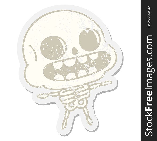 happy halloween skeleton grunge sticker