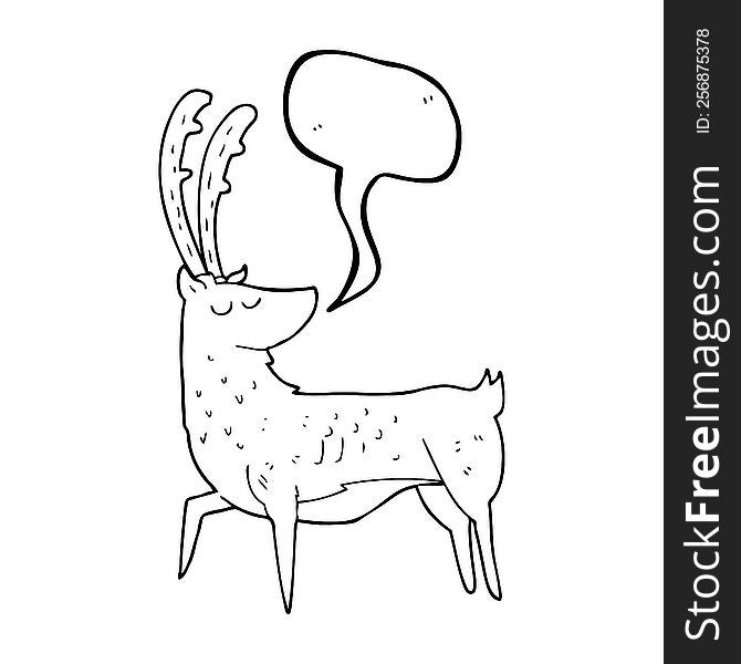 freehand drawn speech bubble cartoon manly stag