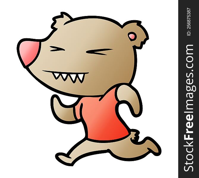 angry bear cartoon running. angry bear cartoon running