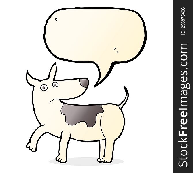 Funny Cartoon Dog With Speech Bubble