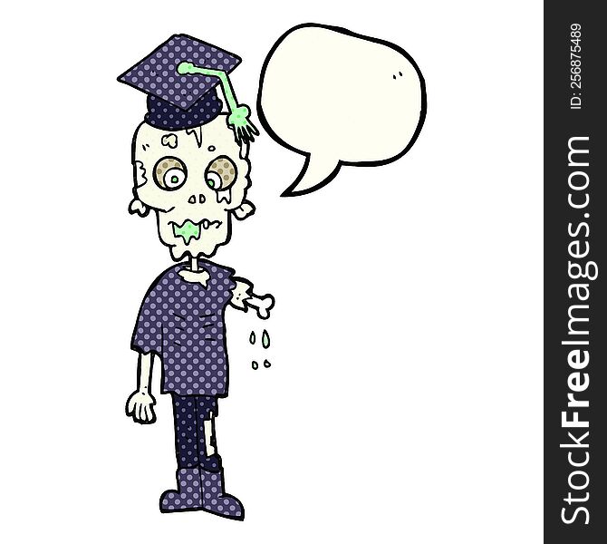 Comic Book Speech Bubble Cartoon Zombie Student