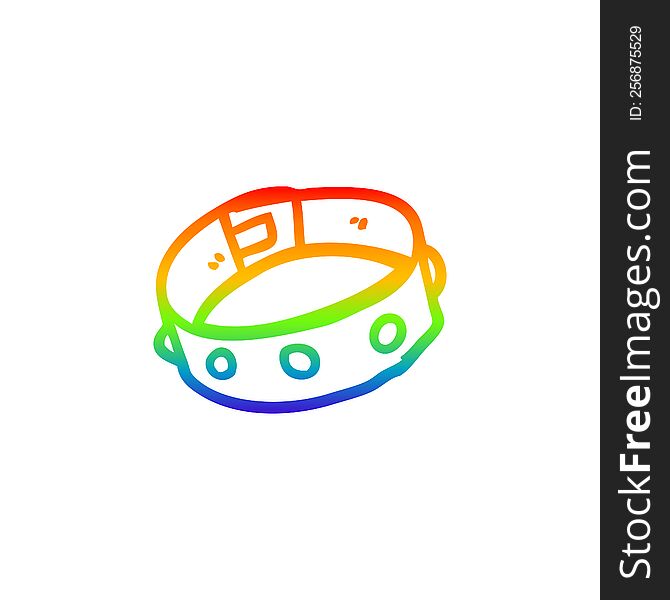 Rainbow Gradient Line Drawing Cartoon Dog Collar