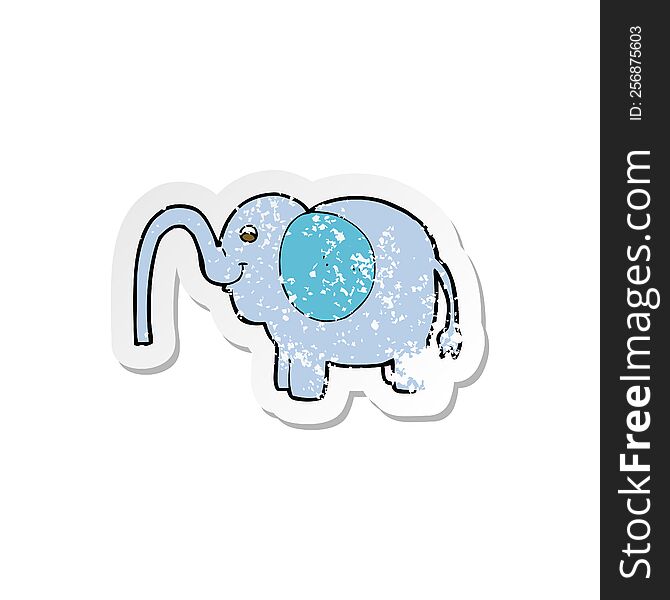 retro distressed sticker of a cartoon elephant squirting water