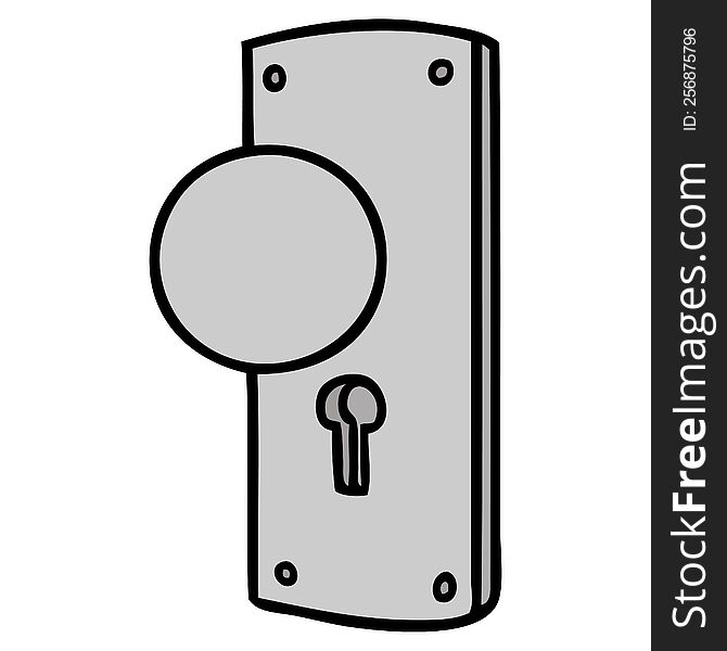 hand drawn cartoon doodle of a door handle