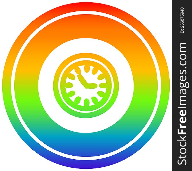 wall clock circular in rainbow spectrum