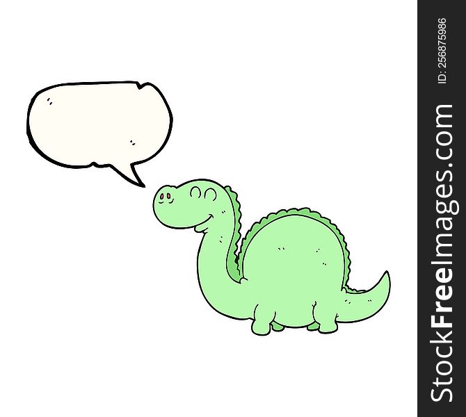 Speech Bubble Cartoon Dinosaur