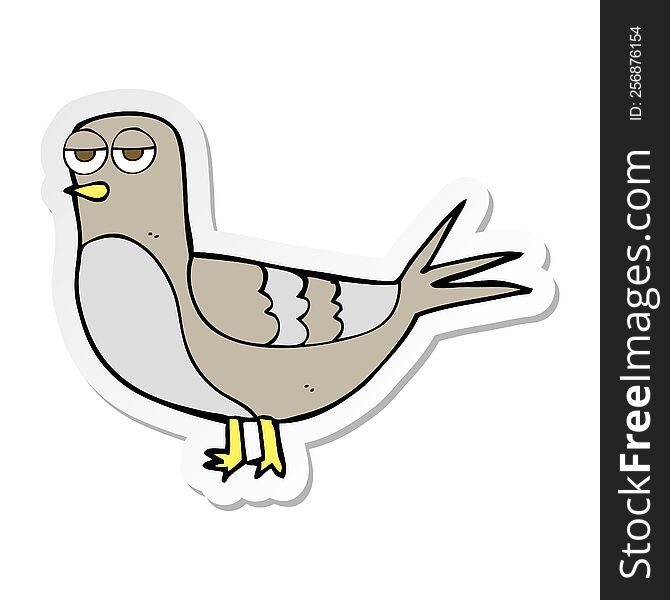 sticker of a cartoon pigeon