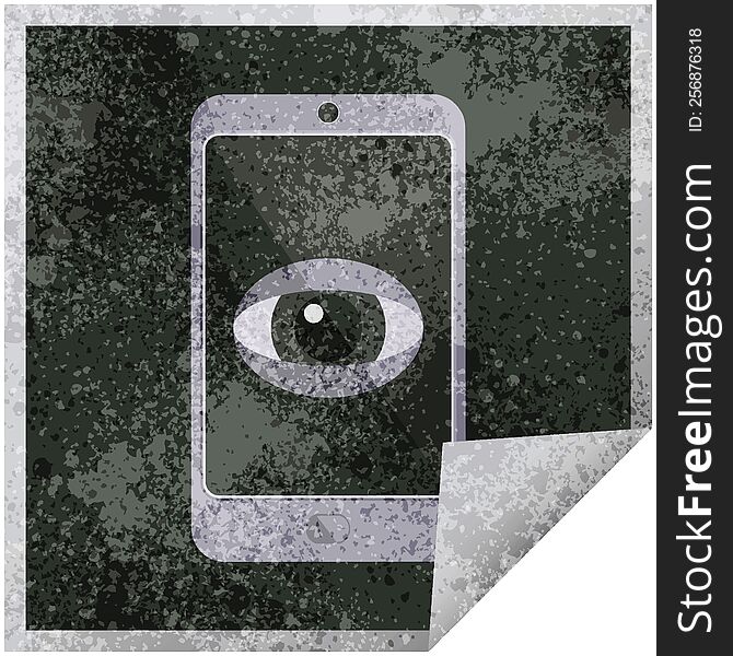 Cell Phone Watching You Graphic Square Sticker