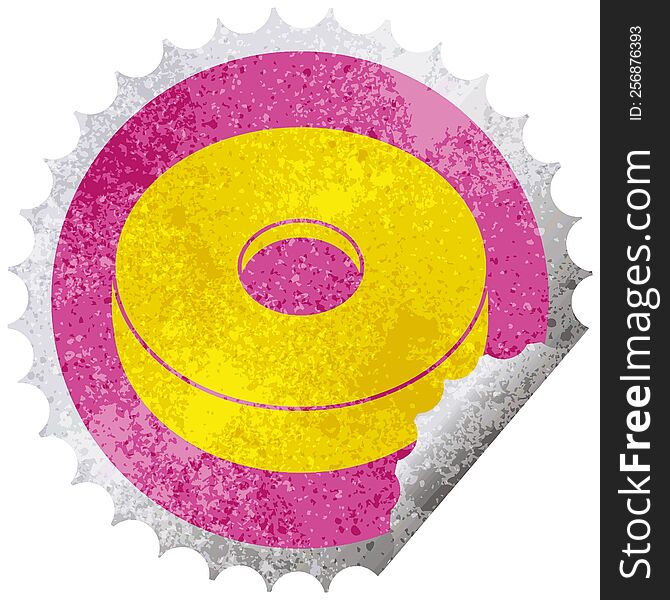Donut Graphic Circular Peeling Sticker