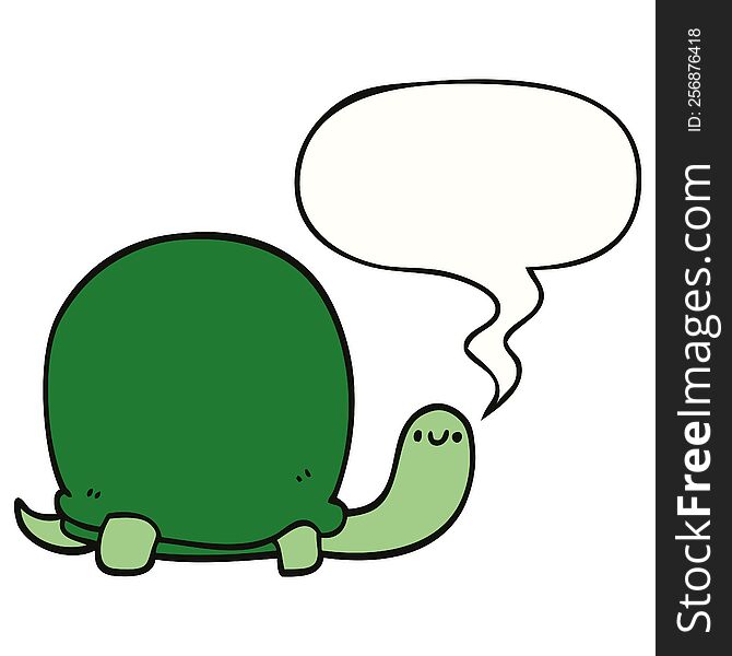 cute cartoon tortoise with speech bubble. cute cartoon tortoise with speech bubble