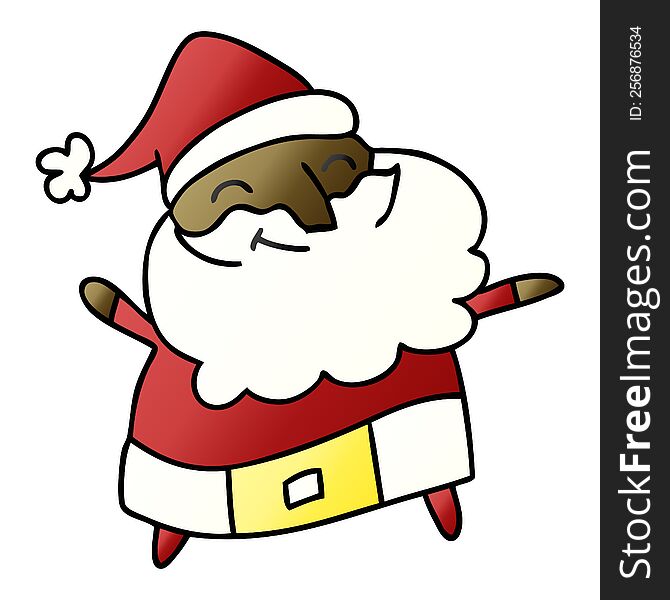 Gradient Cartoon Of A Jolly Father Christmas