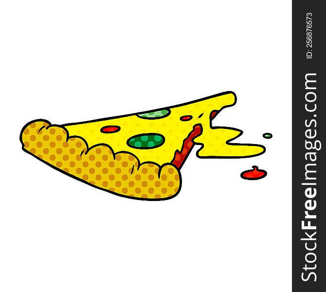 Cartoon Doodle Of A Slice Of Pizza