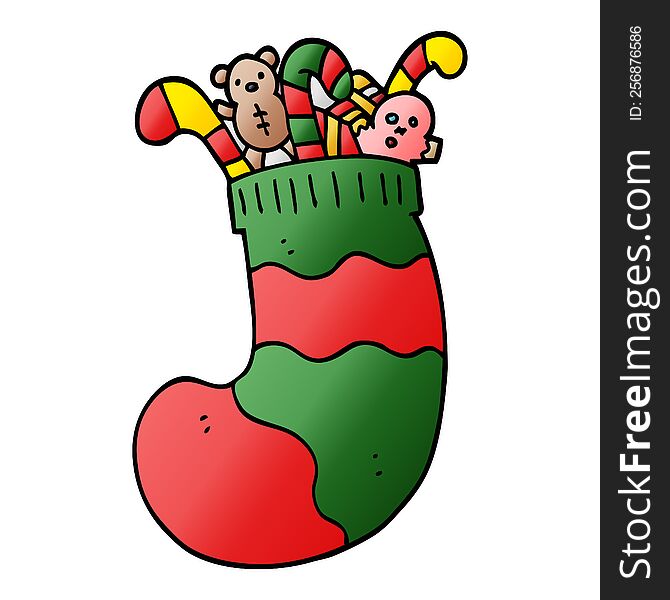 Cartoon Doodle Christmas Stocking