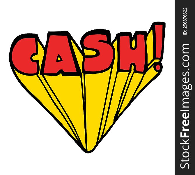 cartoon word cash