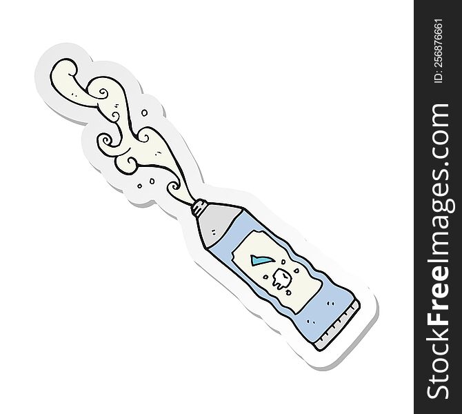 sticker of a cartoon toothpaste squirting
