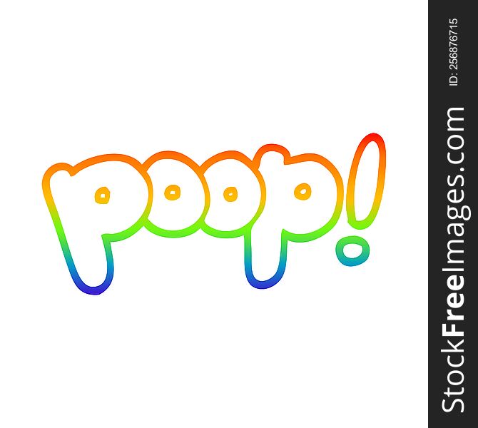 rainbow gradient line drawing of a cartoon font poop