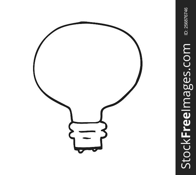 Black And White Cartoon Light Bulb