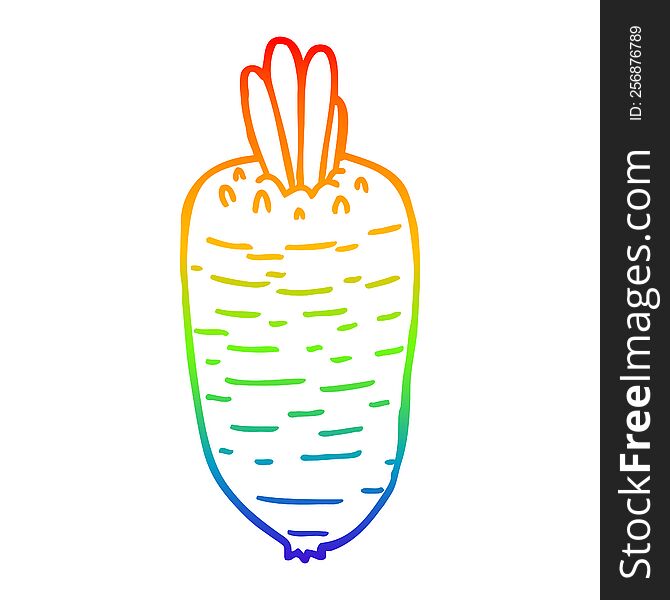 rainbow gradient line drawing of a cartoon vegetable