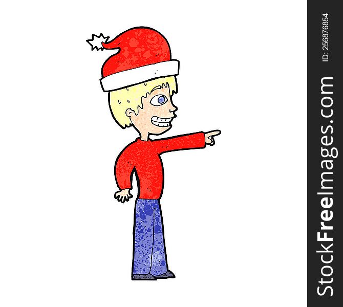 cartoon man ready for christmas