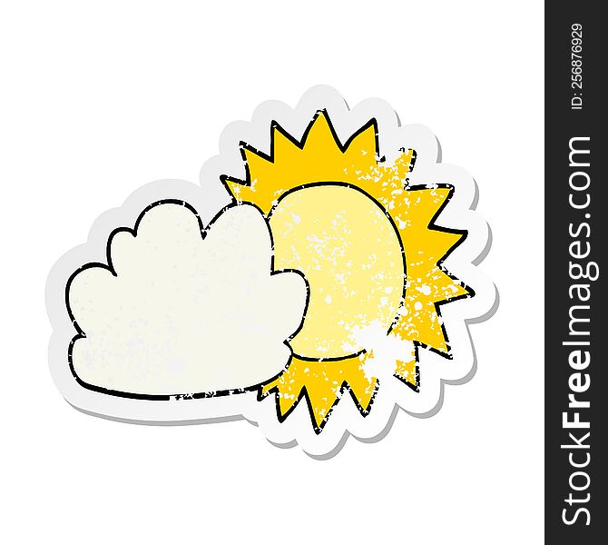 distressed sticker of a cartoon weather
