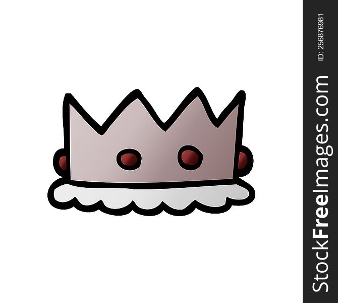 cartoon doodle silver crown