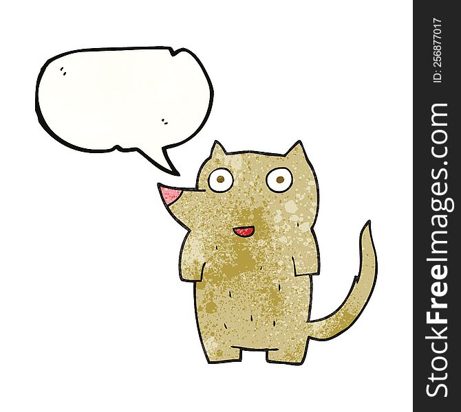 Speech Bubble Textured Cartoon Dog