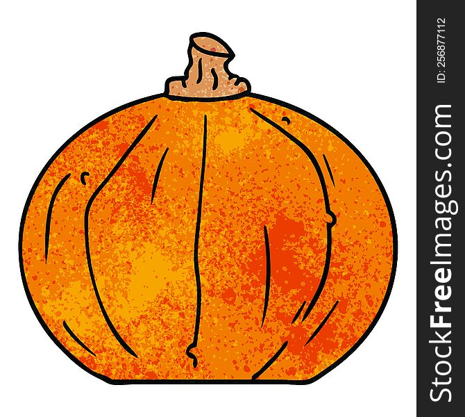 Textured Cartoon Doodle Of A Pumpkin