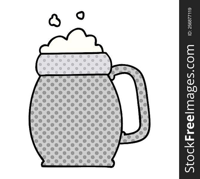 comic book style quirky cartoon pint of beer. comic book style quirky cartoon pint of beer