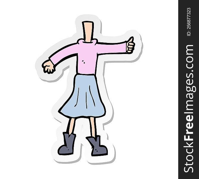 Sticker Of A Cartoon Female Body