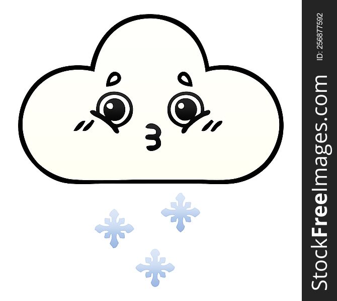 Gradient Shaded Cartoon Snow Cloud