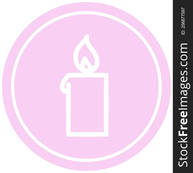 burning candle circular icon symbol