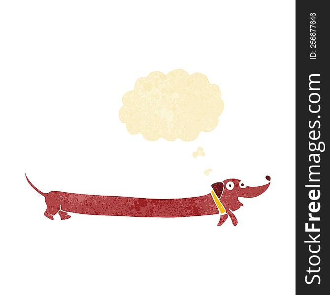 Cartoon Dachshund With Thought Bubble