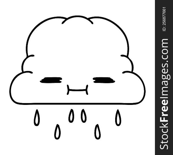 line doodle of a cloud raining down on you with indifference. line doodle of a cloud raining down on you with indifference