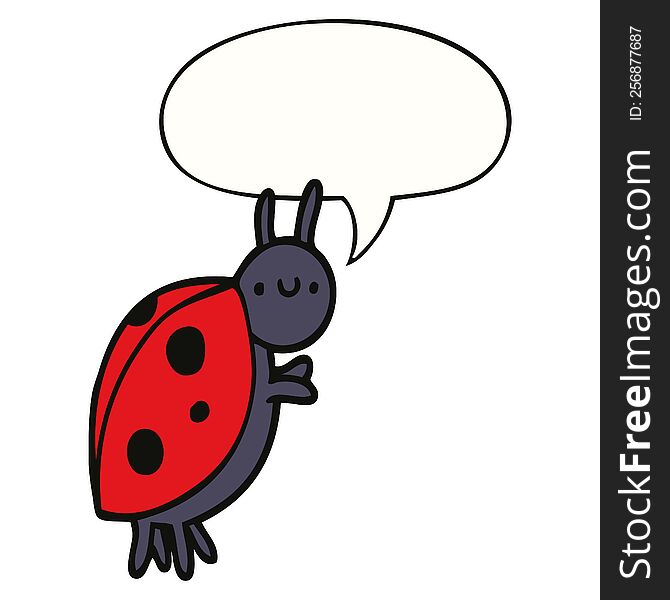 cartoon ladybug with speech bubble. cartoon ladybug with speech bubble