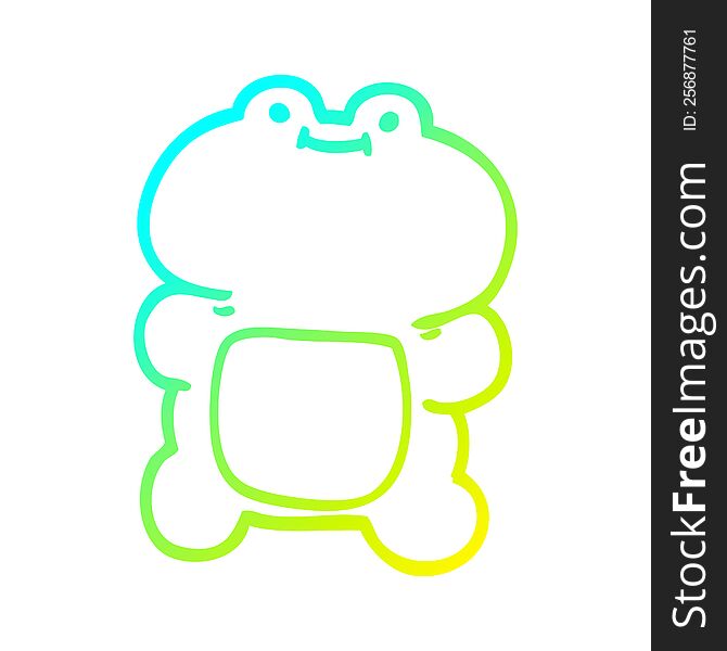 Cold Gradient Line Drawing Cartoon Frog