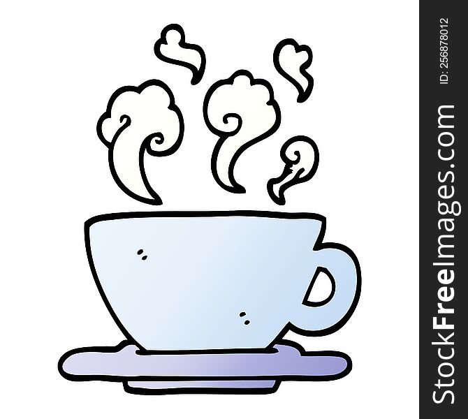 vector gradient illustration cartoon cup of hot coffee