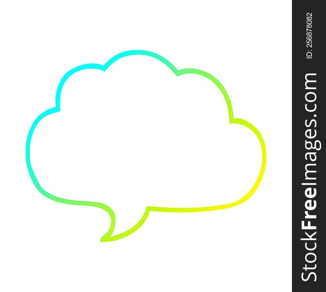 cold gradient line drawing of a cartoon grey speech bubble