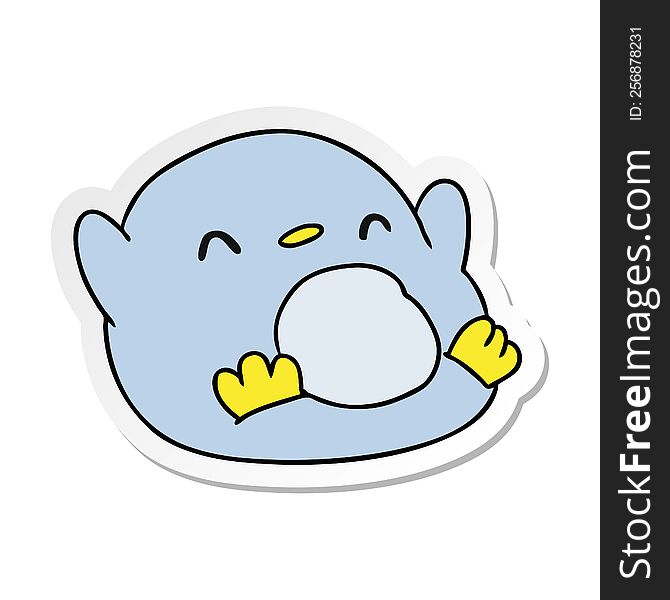 Sticker Cartoon Kawaii Of A Cute Penguin