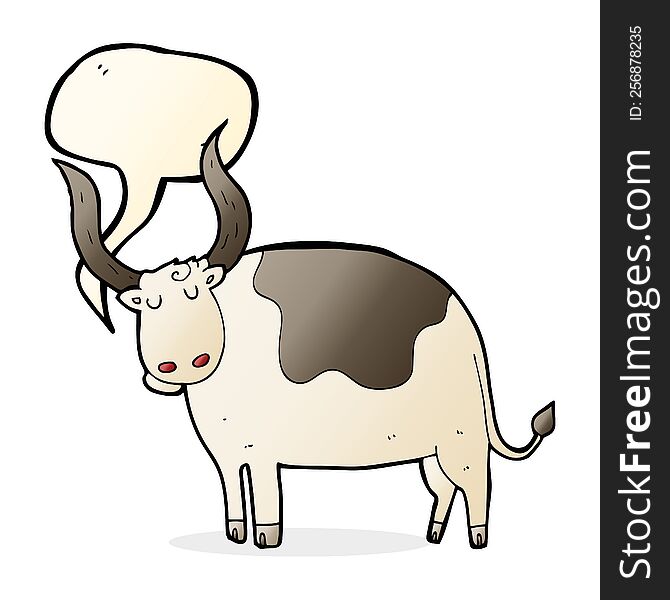 Cartoon Ox With Speech Bubble