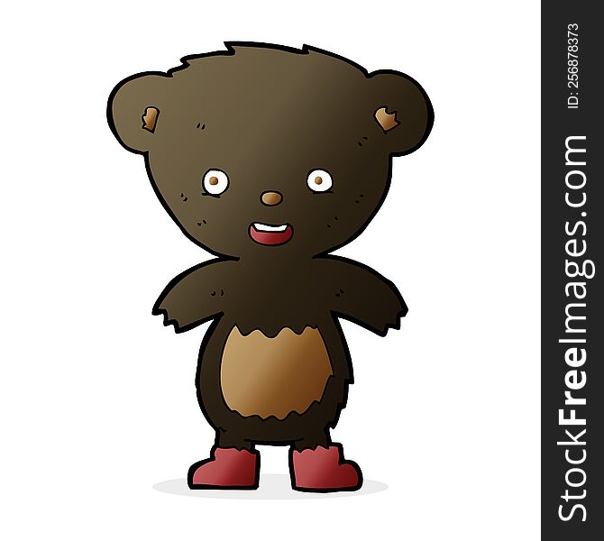 cartoon black bear cub